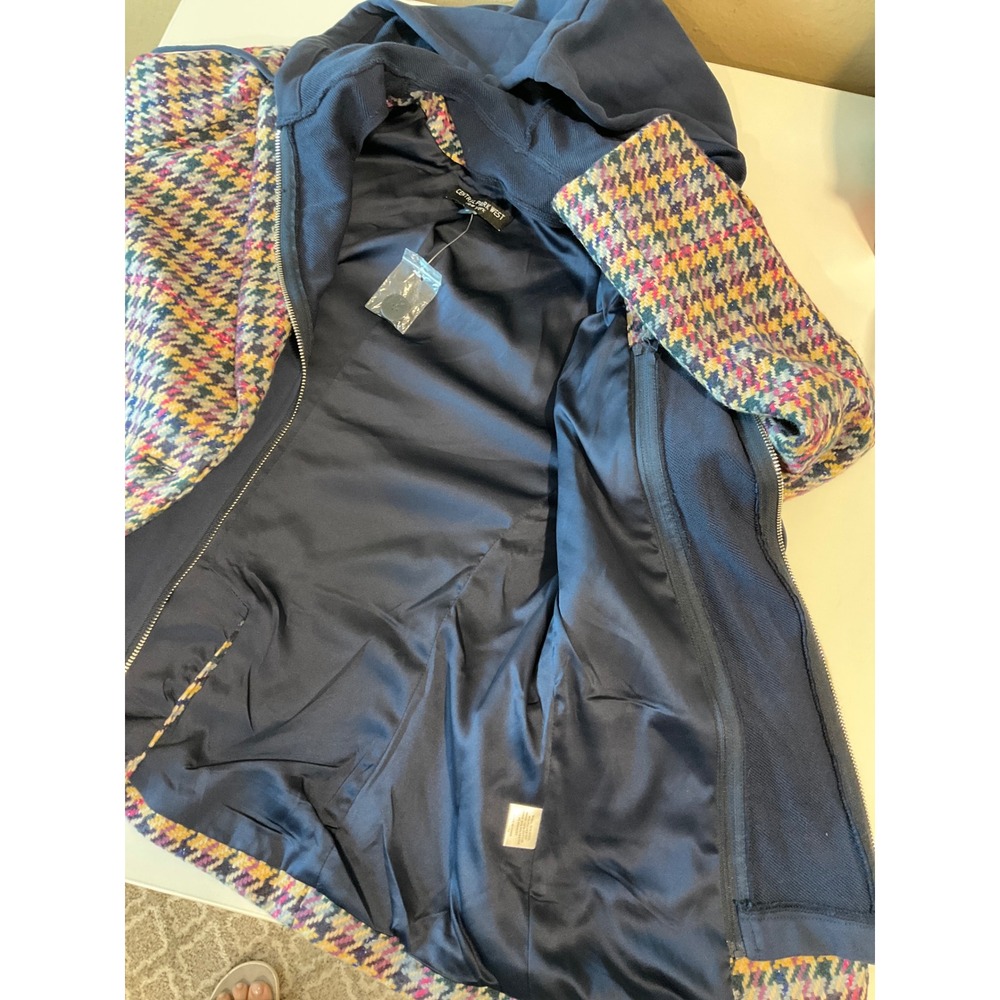 NEW Central Park West Wool Blazer Colorful Houndstooth Dickie Hoodie Preppy M - Picture 12 of 12